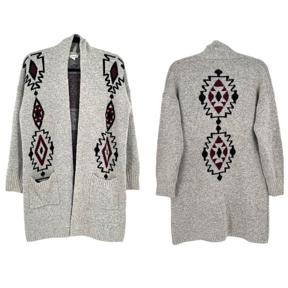 Debut | Tribal Aztec Open Cardigan Sweater Small